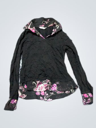 Floral Print Hooded Knit Top