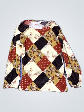 Long-sleeved patchwork shirt