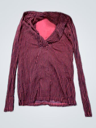 Red Sheer Long Sleeve Blouse