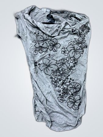 Gray Floral T-Shirt Dress