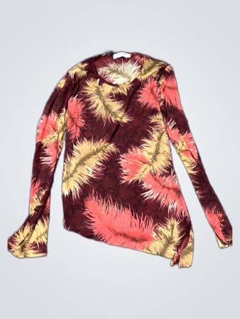 Celine Printed Sheer Blouse