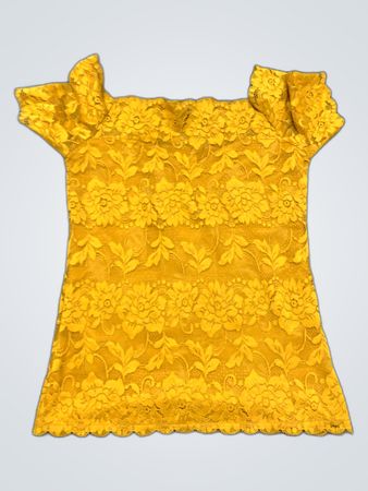 Yellow Lace Off-Shoulder Blouse