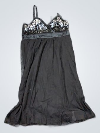 Black Sequined Slip Dress
