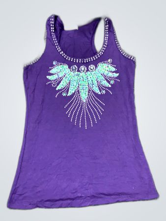 Purple Rhinestone Tank Top