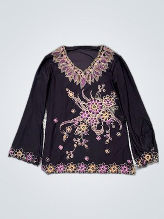 Black Embroidered Top