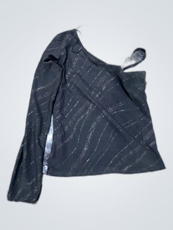 Black One-Shoulder Sequin Top