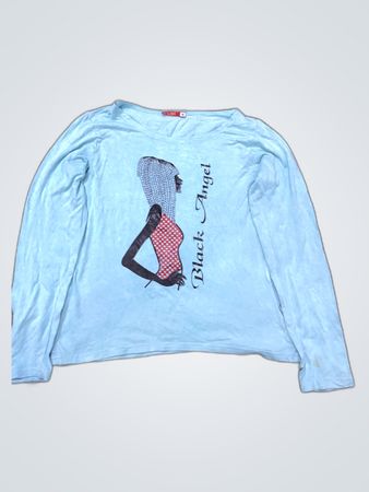 Black Angel Graphic Long Sleeve T-Shirt