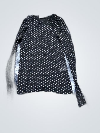 Black Long Sleeve Top with White Polka Dots