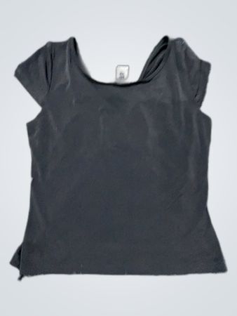 Black Ruched V-Neck Blouse
