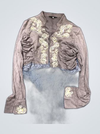Brown Embroidered Jacket