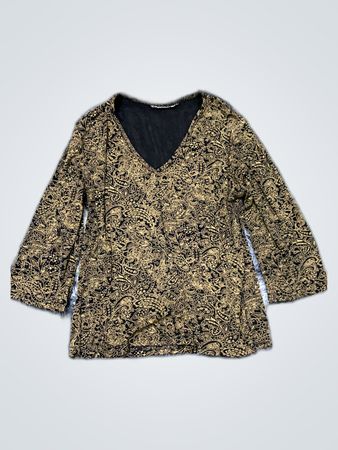 Printed V-Neck Blouse