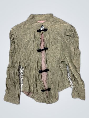 Casting Paris Green Silk Blouse