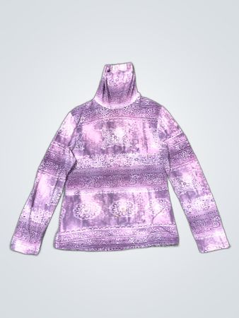 Nudie Purple Printed Turtleneck Sweater