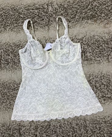 White Lace Trim Camisole