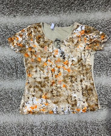 Printed Short Sleeve Blouse