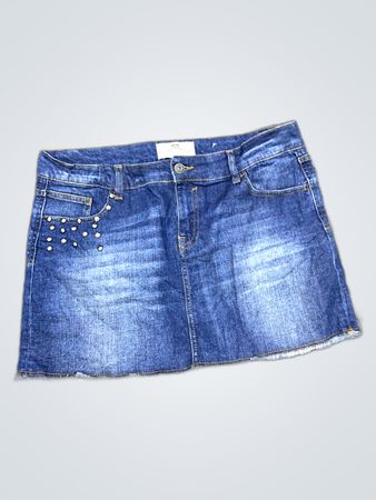 Denim Mini Skirt with Studs