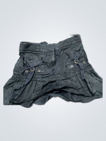 Black Cargo Mini Skirt