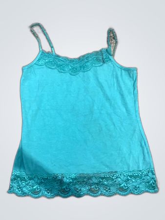 Teal Lace-Trimmed Camisole