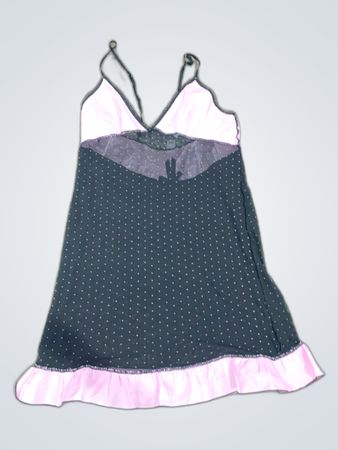 Black and Pink Mesh Slip Dress