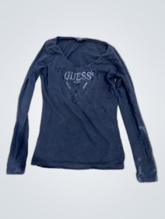 Guess Long Sleeve V-Neck T-Shirt