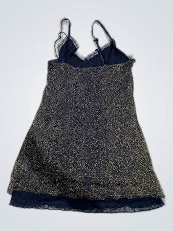Women's Black and Gold Glittery Camisole