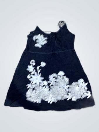 Black Floral Embroidered Slip Dress