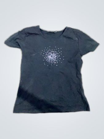Armani Black Rhinestone T-Shirt