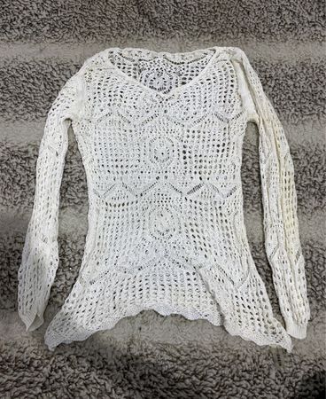 White Crocheted Sweater