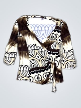 Printed Wrap Blouse