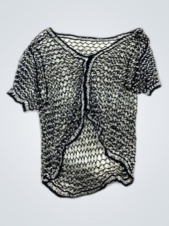 Black Mesh Knit Cardigan