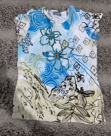 Wella Blue Floral Sleeveless Top