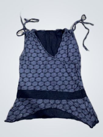 Blue Patterned Tank Top
