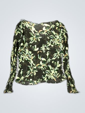 Sheer Floral Print Blouse