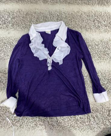 Purple Ruffle Collar Blouse