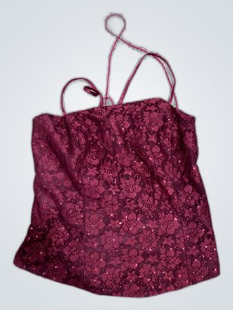 Maroon Lace Corset Top