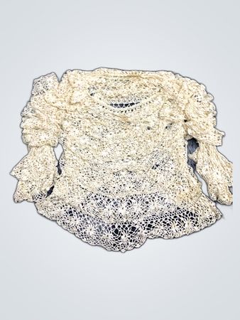 Unbranded Cream Lace Knit Blouse
