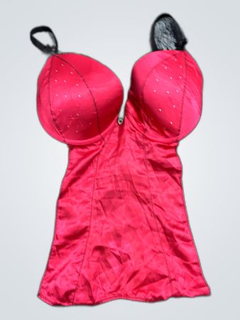 Red Satin Bustier Corset Top