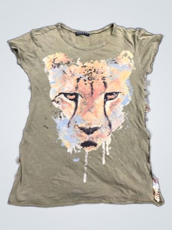 SISLEY Graphic T-Shirt with Lion Design