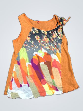 Orange Floral Tank Top
