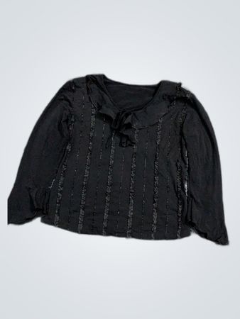 Black Ruffle Blouse