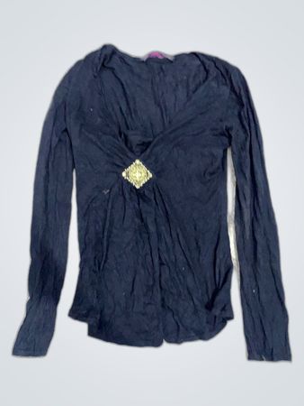 Pretty Green Black Wrap Blouse