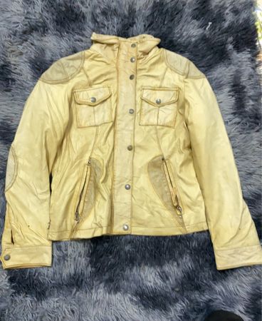 Beige Leather Jacket