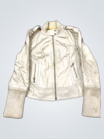 Unbranded Cream Leather Jacket