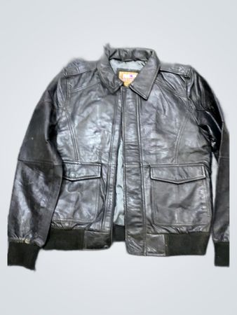 Unbranded Black Leather Bomber Jacket