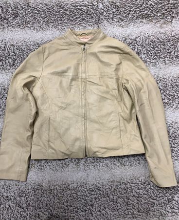 Beige Leather Jacket