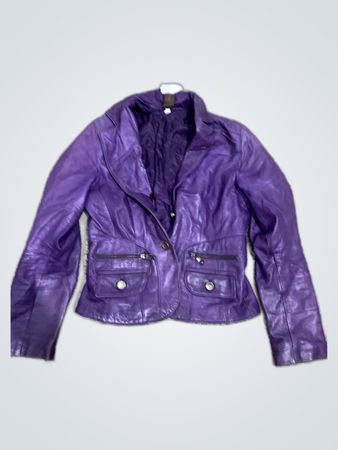 Mango Purple Leather Jacket