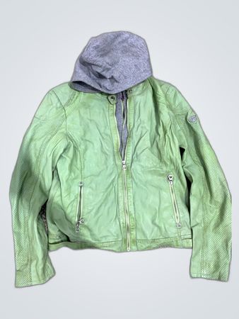 Puma Green Hooded Leather Jacket
