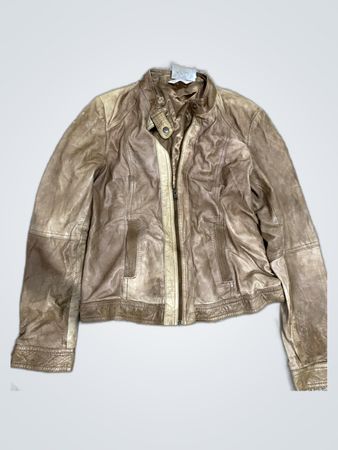 Unbranded Tan Leather Biker Jacket