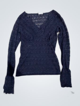 Zara Black Lace Sheer Blouse
