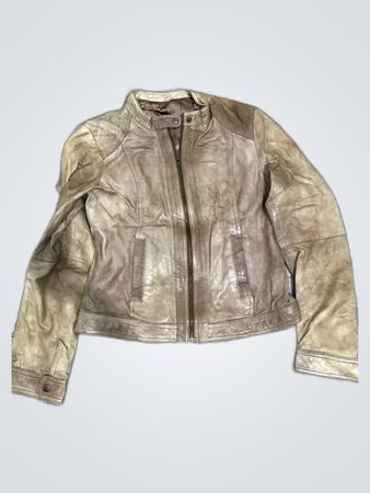 Unbranded Tan Leather Biker Jacket